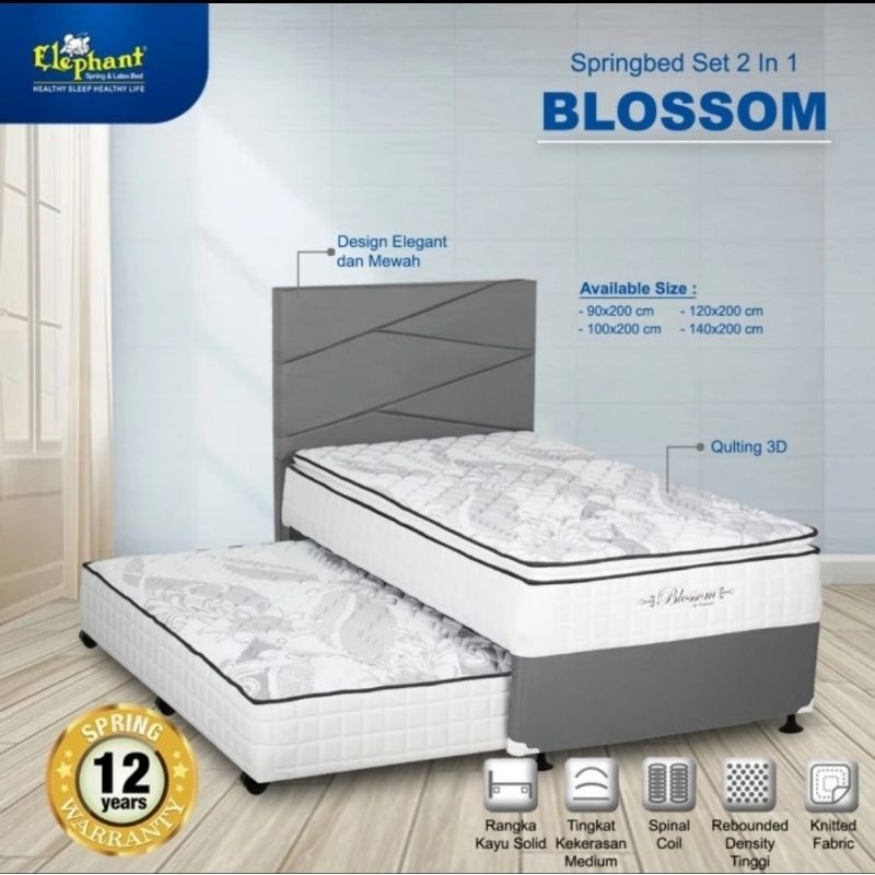 Kasur Springbed 2in1 Blossom Elephant 100x200