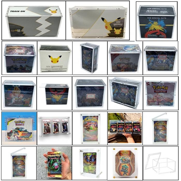 

10pcs Clear Plastic PVC Booster Box Protective Storage Game Box Showcase Premium Card Pack Protector Display Case for Pokemon
