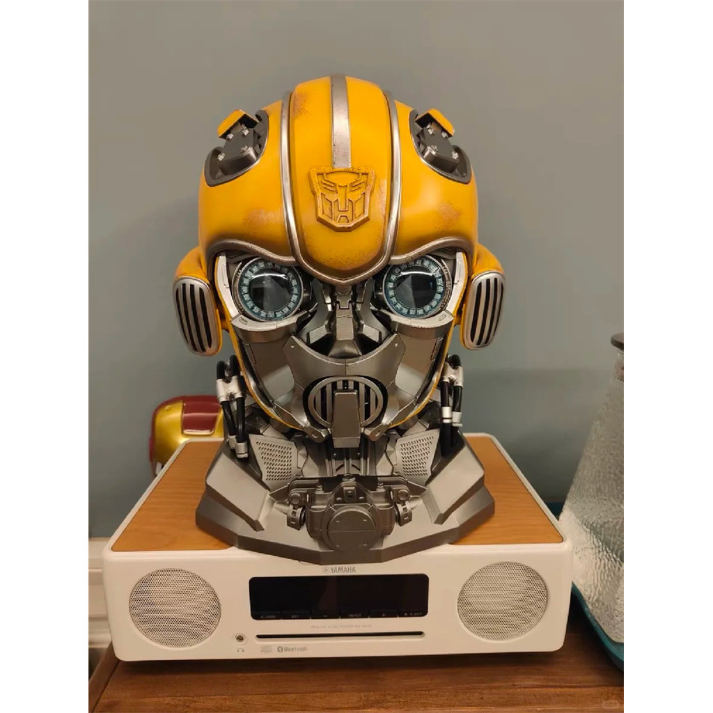 Transformers Bumblebee Helmet Mask English Voice Control Mask Light Up Eyes Helmet Bluetooth Base Xm