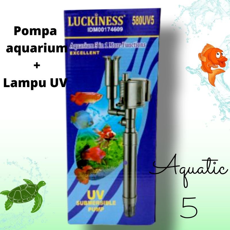 Mesin Pompa Aquarium+Lampu UV LUCKINESS 580 UV5 Filter aquarium