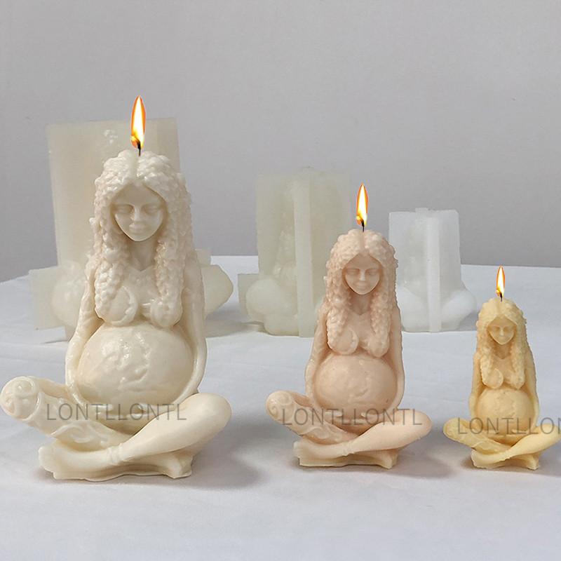 

Western Historical Figure Statue Mother of Earth Gaia Candle Silicone Mold Handmade Soap Plaster Resin Candle Making Kit Tools