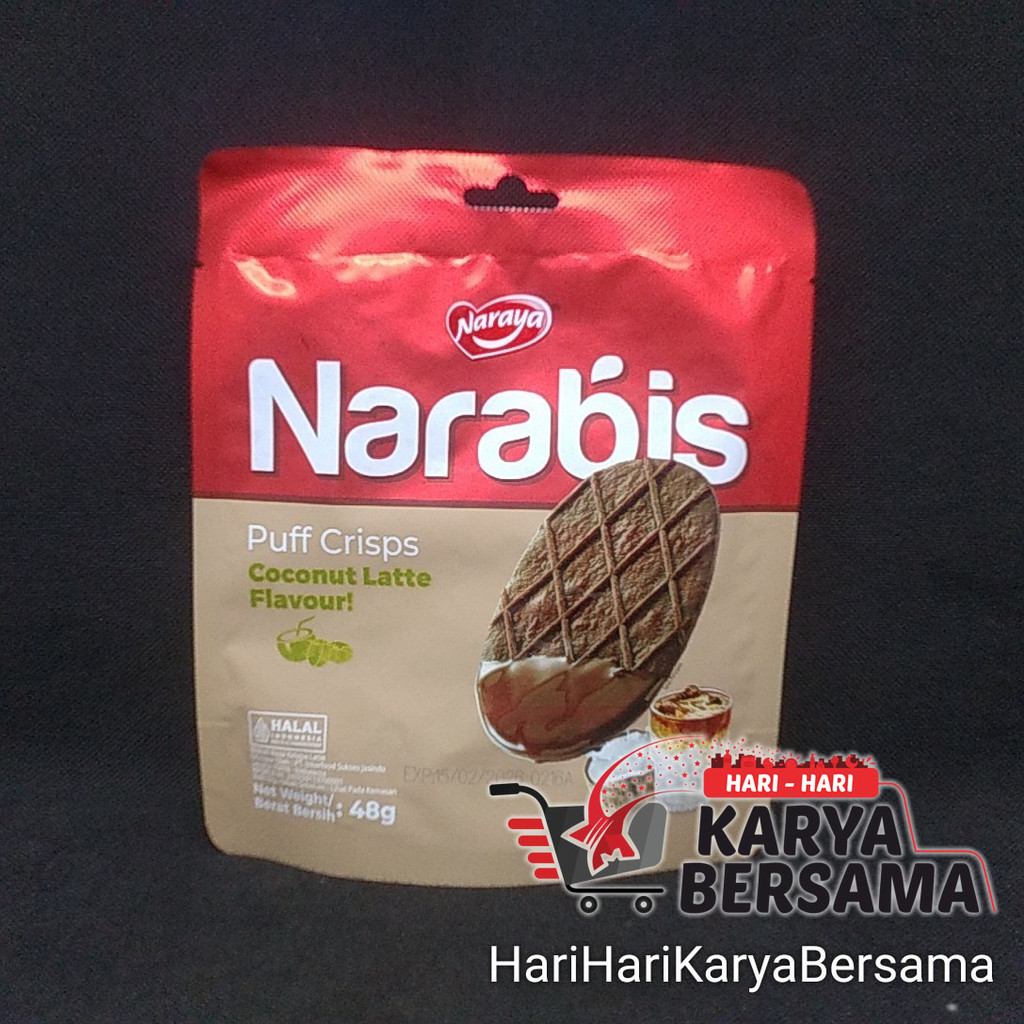 

MAKANAN RINGAN NARAYA NARABIS PUFF CRISPS COCONUT LATTE FLAVOUR BISKUIT 48GR