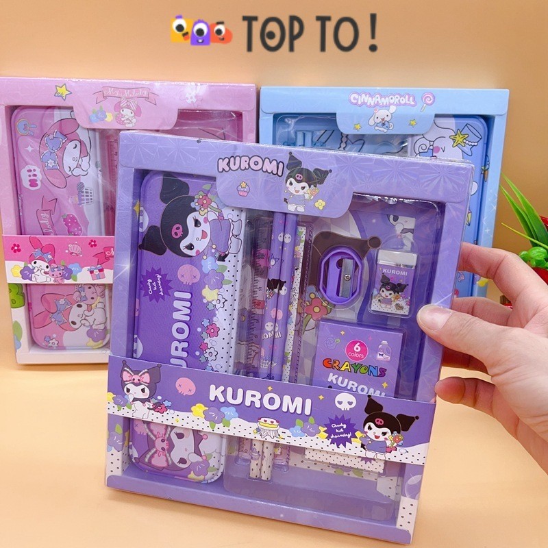 

Kotak Pensil Anak Set 7 in 1 Stationery Untuk Hadiah Anak Sekolah Motif Karakter Lucu / Alat Tulis Set Kotak Pensil Karakter Murah