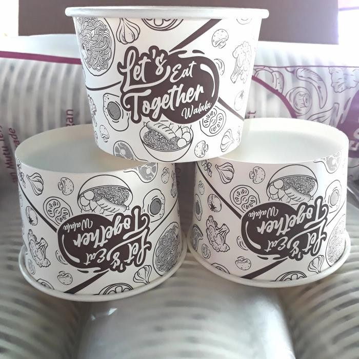 Paper rice bowl motif 500 ml - 50 pcs