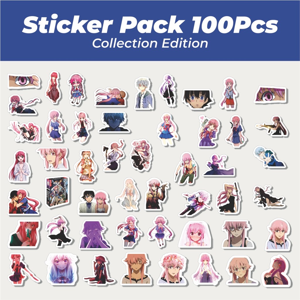 

Hot Stiker Anime Series Mirai Nikki Karakter Mix 2 Lucu Anti Air Stikers Berperekat Waterproof Sticker Decal Buat Motor Helm Buku Journal Koper Casing HP Laptop Botol Minum