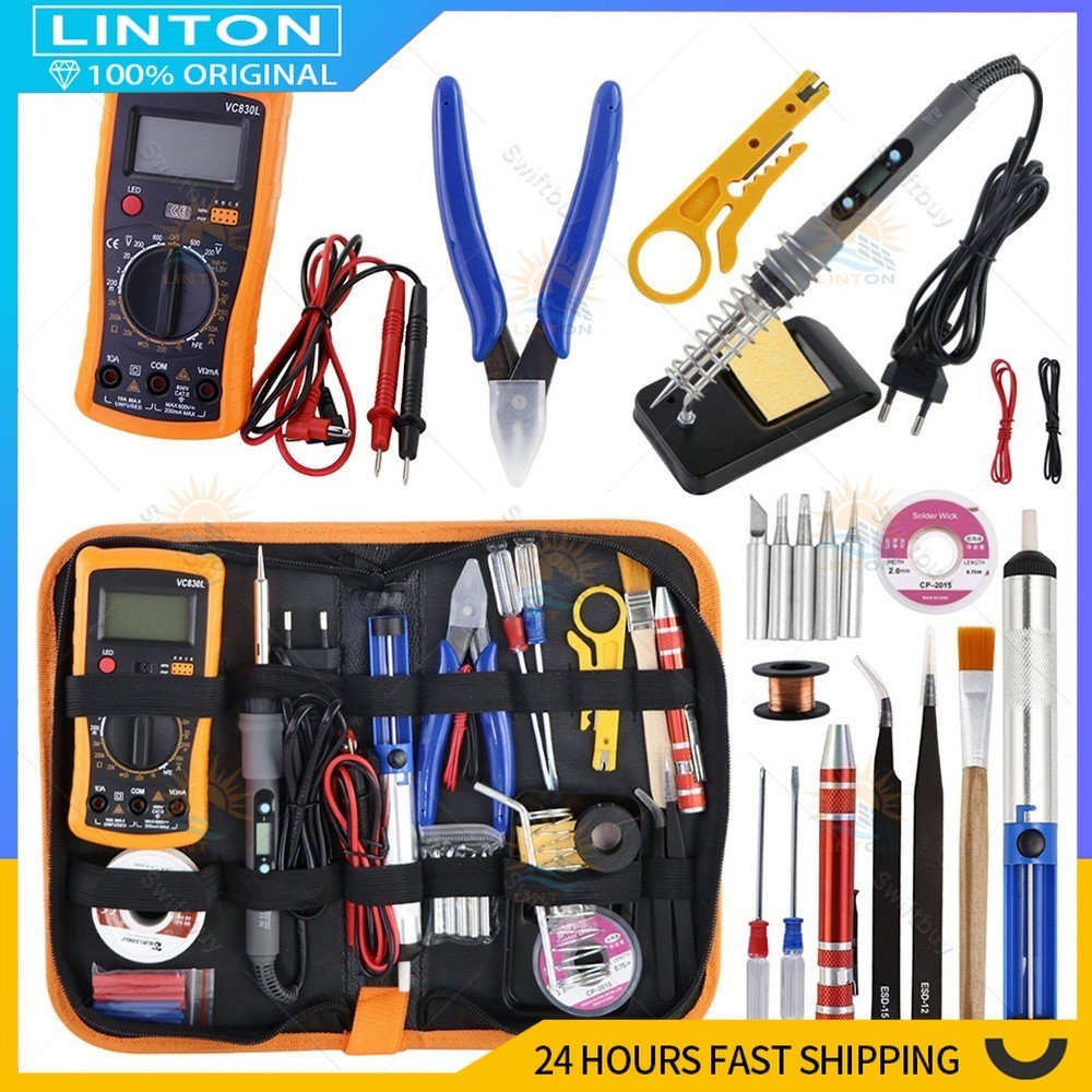Paket Solder Listrik Lengkap Set Solder Listrik Lengkap dengan Multimeter Iron Tool Kit 220V 60W/Sol