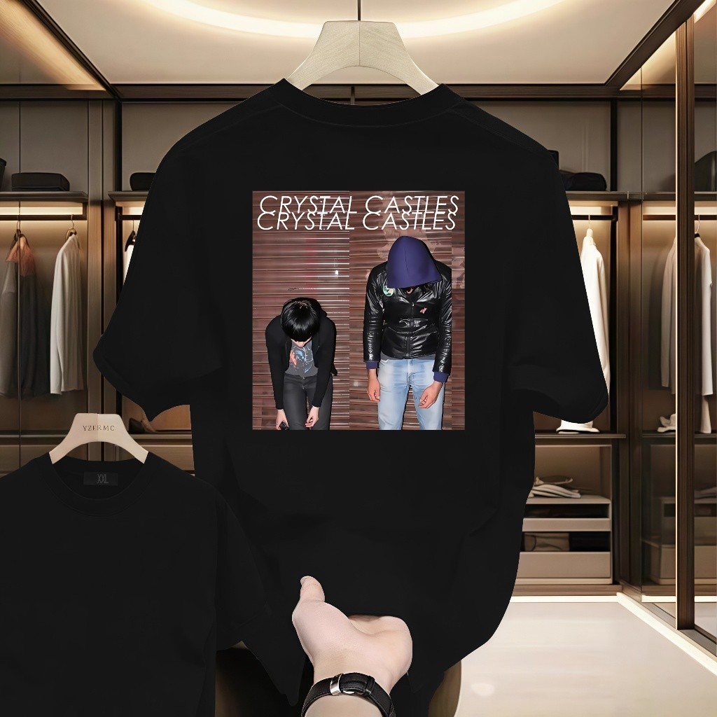 Kapas Tees Lelaki Kasual Crystal Castles Fesyen Cetak T Shirt