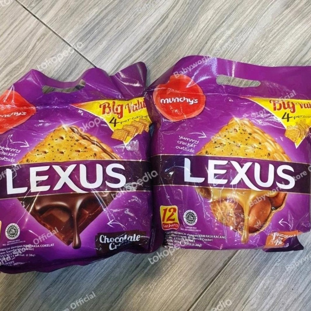 

Lexus biskuit cream rasa COKLAT CHOCOLATE / PEANUT KACANG ( isi 4 per sachet )