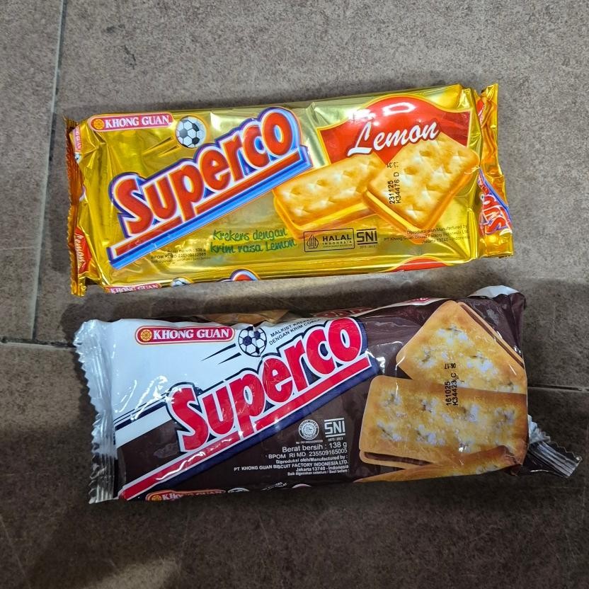 

Khong Guan Superco biskuit cream rasa LEMON / COKLAT / SRIKAYA 138gr