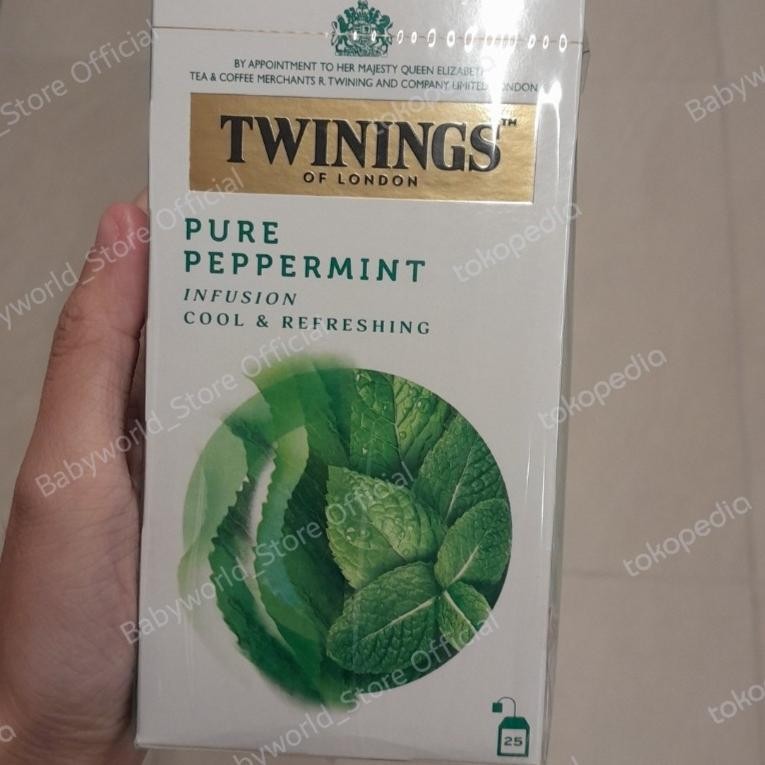 

Twinings Pure Peppermint Infused Tea Teh Celup Import ( 25 Bags )