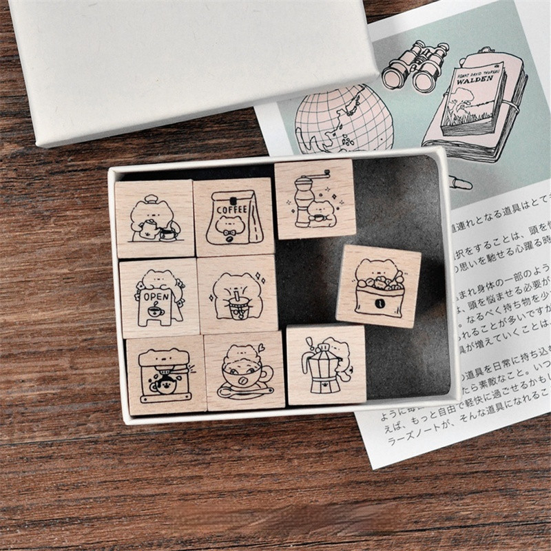 

Cute Cartoon Cat Mini Seal Diy Scrapbook Album Card Making Rubber Stamp Garbage Magazine Decoration Making Student Toy Gift