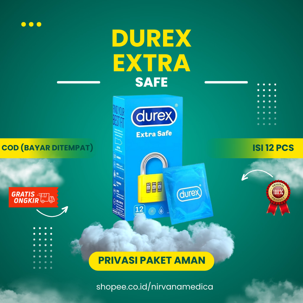 KONDOM Durex Extra Safe 12s - Kondom Tebal Aman - Tetap Nyaman