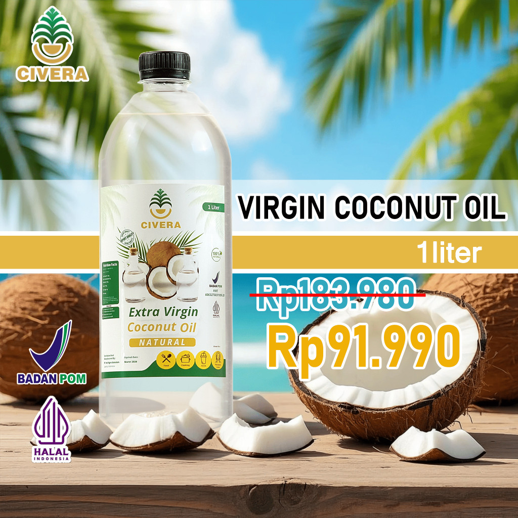 

NEW Civera Extra Virgin Coconut Oil 1 Liter - VCO Virgin Coconut Oil PREMIUM