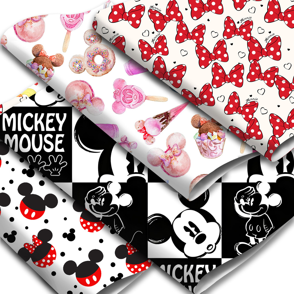 

Disney Mickey Faux Leather Sheet Smooth Textured Synthetic Leather Fabric for DIY Crafts Wallets Earrings Hair Bows Keychains
