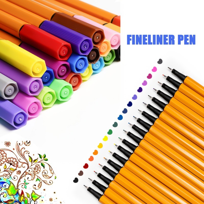 

12/24pcs Colorful Fine Liner Pen Set,Waterproof Color Markers for Drawing, Office Notes,School Stationery Gift，Classroom Marking
