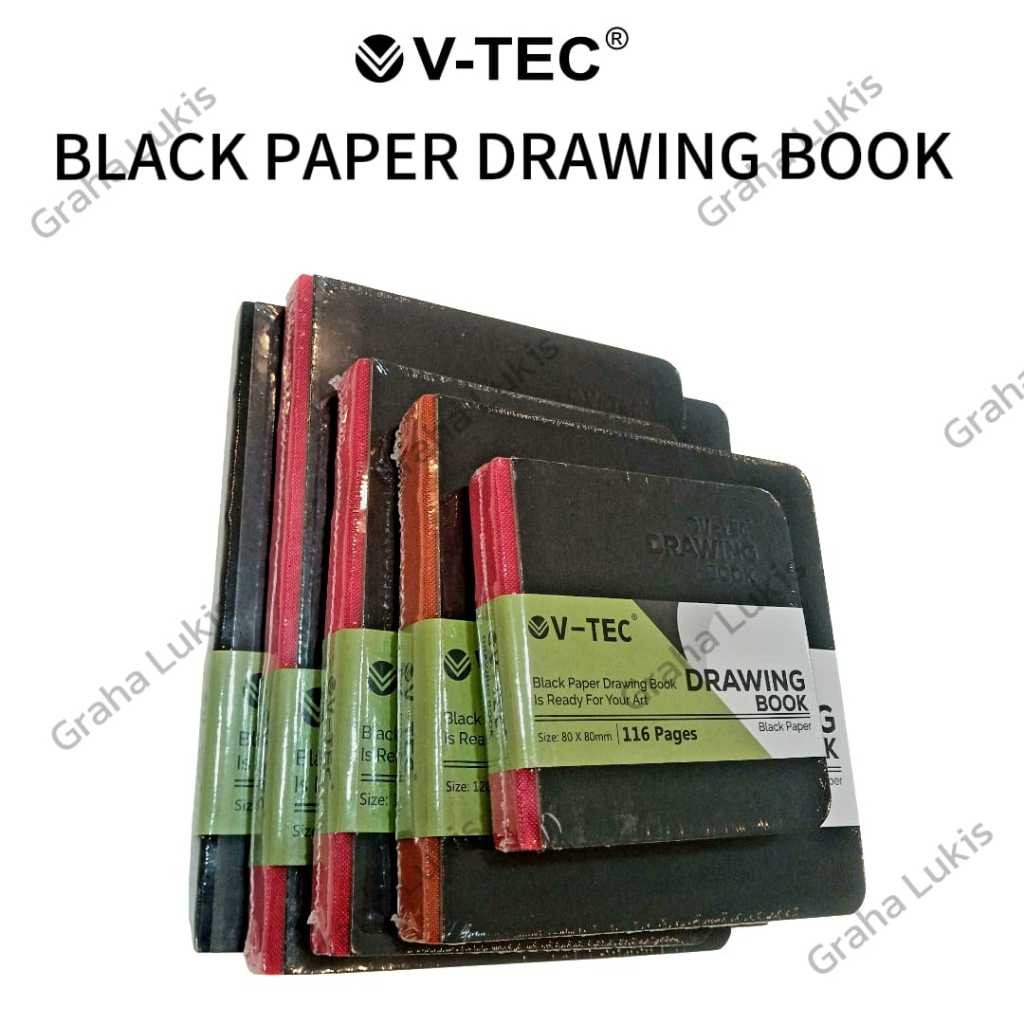 

V-TEC Drawing Book Black Paper 200gsm 116 Pages