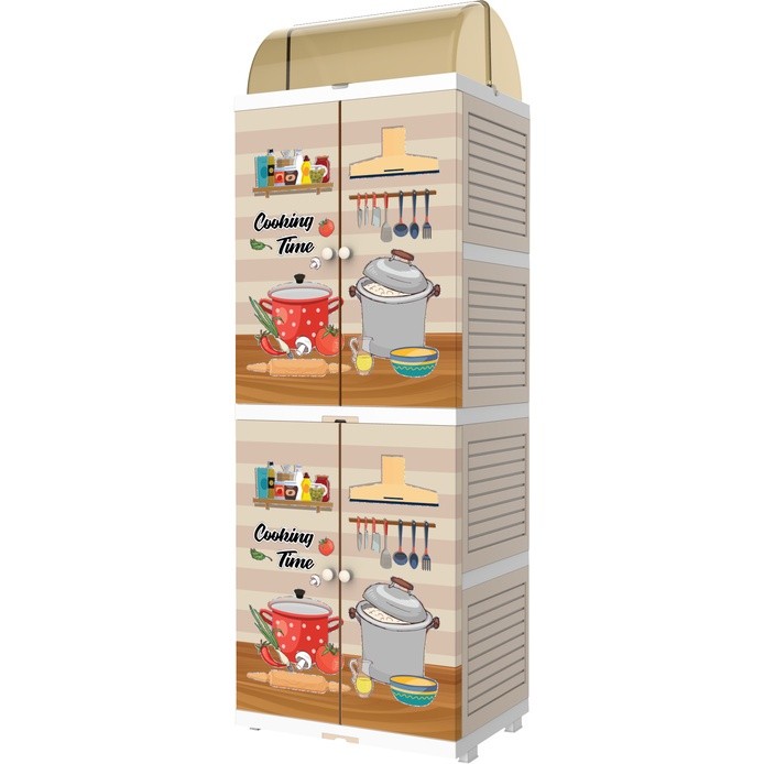 Rak Piring modern minimalis plastik 4 susun dengan tudung saji - naiba mini dish rack (Instan)