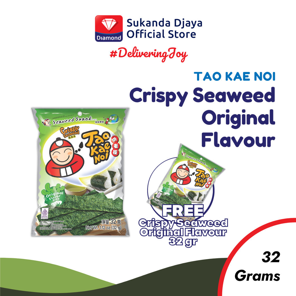 

[BUY 1 GET 1 FREE] Tao Kae Noi Crispy Seaweed Original Flavour 32 Gr Free Tao Kae Noi Crispy Seaweed Original Flavour 32 Gr
