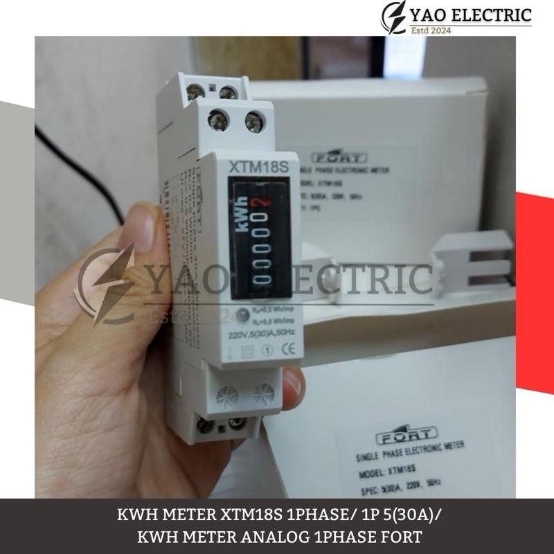KWH METER UNTUK LISTRIK  XTM18S 1PHASE/ 1P 5(30A)/ KWH METER ANALOG 1PHASE FORT ORIGINAL