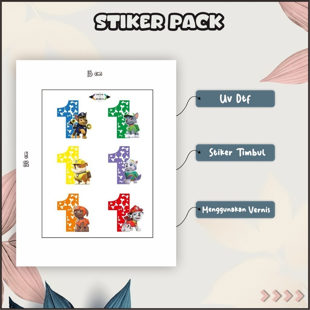 

Stiker Sticker Tumbler LAptop Hp Cermin Lemari Logo Pack UV DTF Motif Angka Lucu Hijau Merah P35