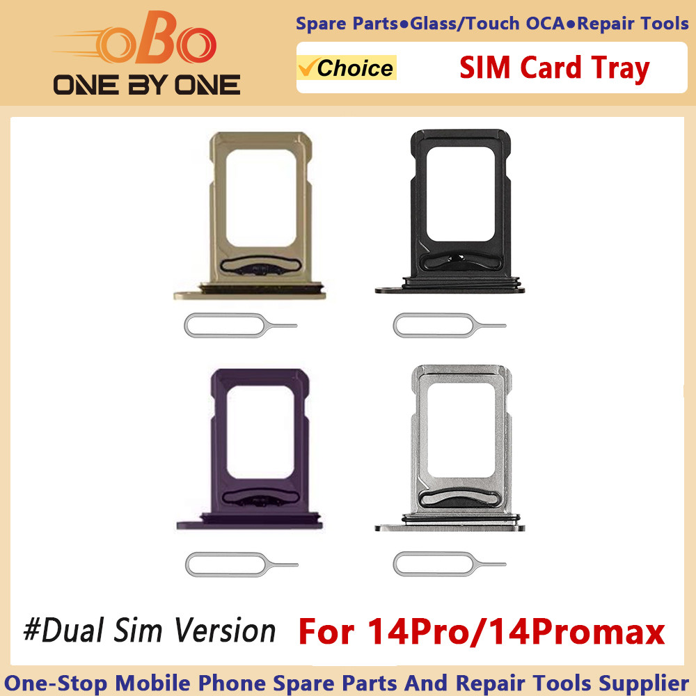 Dual SIM Card Tray Holder Slot Replacement for iPhone 14 Pro and 14 Pro Max with Eject Pin (Dual Sim