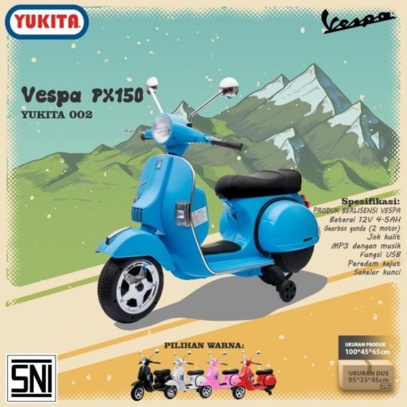 Mainan anak Motor aki anak Vespa PX LICENSED (Besar)