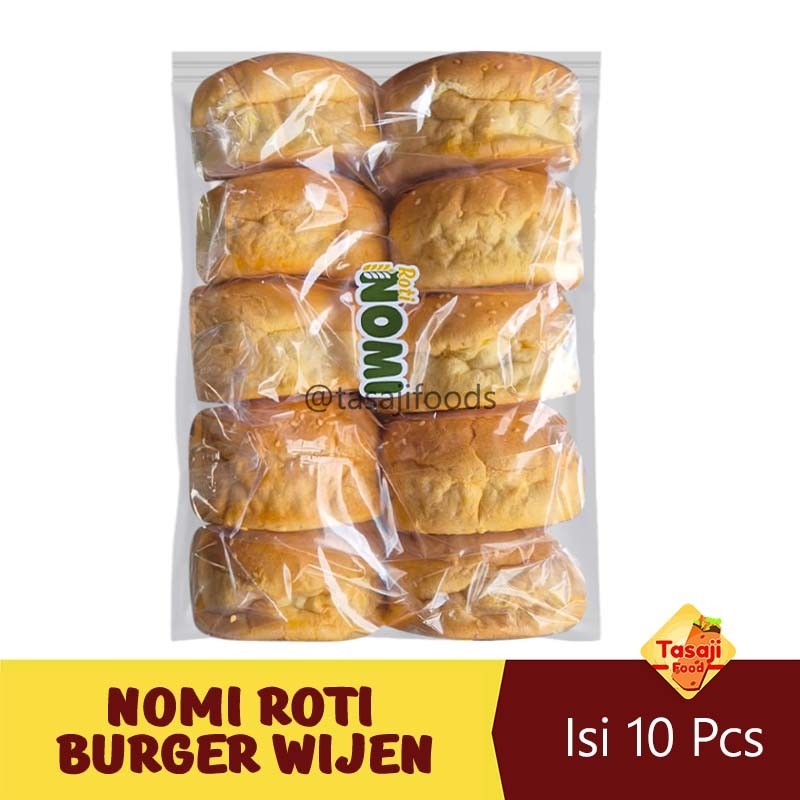 

Nomi Roti Burger Wijen Ring 9cm Isi 10 Pcs