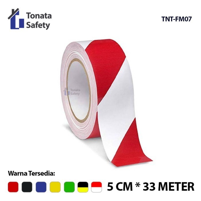 

Floor Marking Tonata / Lakban Merah Putih / 5 cm x 33 m