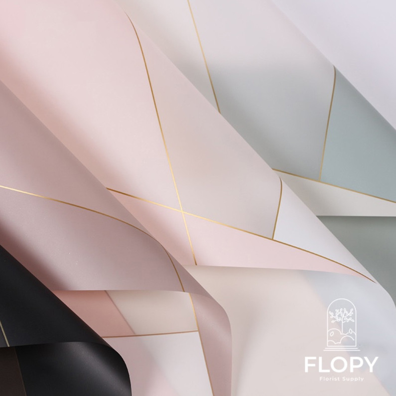 

5 lembar Symetric Line flower wrap / kertas bunga / tissue bunga - FWJ