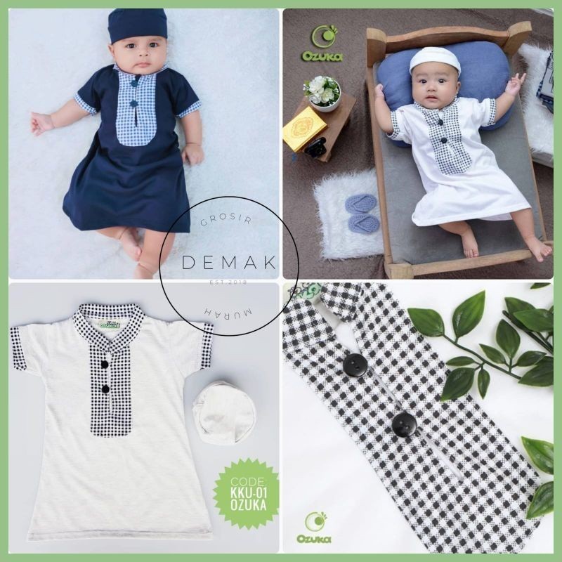 Baju bayi laki-laki baju muslim bayi laki-laki gamis koko bayi putih jubah bayi Newborn