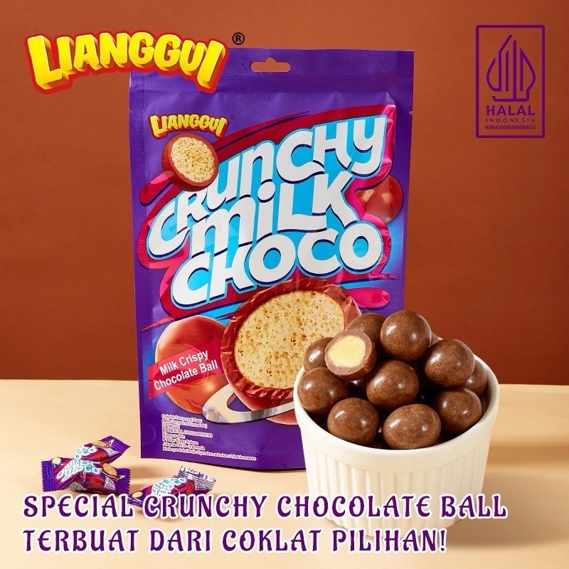 

Lianggui Crunchy Milk Choco Ball 108g Milk Crispy Chocolate ball Biskuit Coklat