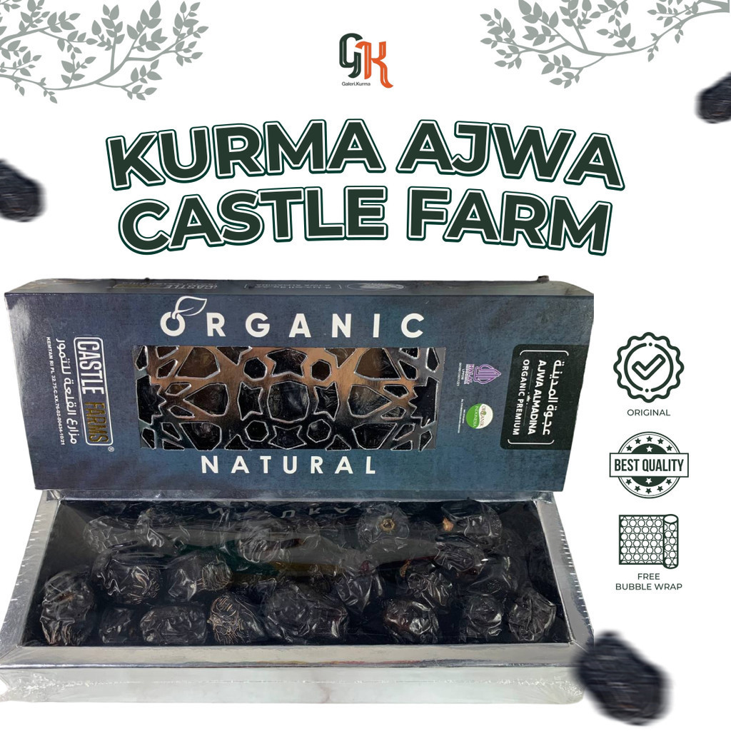 

KURMA AJWA PREMIUM CASTLE FARM ORGANIC JUMBO AL - MADINAH 500gr/1kg