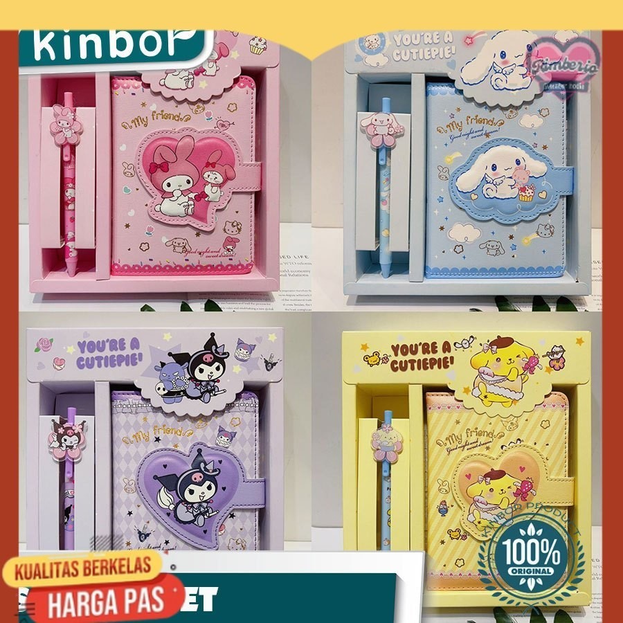 

2 in 1 Gift set notebook sanrio magnet/ Buku tulis cute kuromi cinnamorol ( KINBOR)