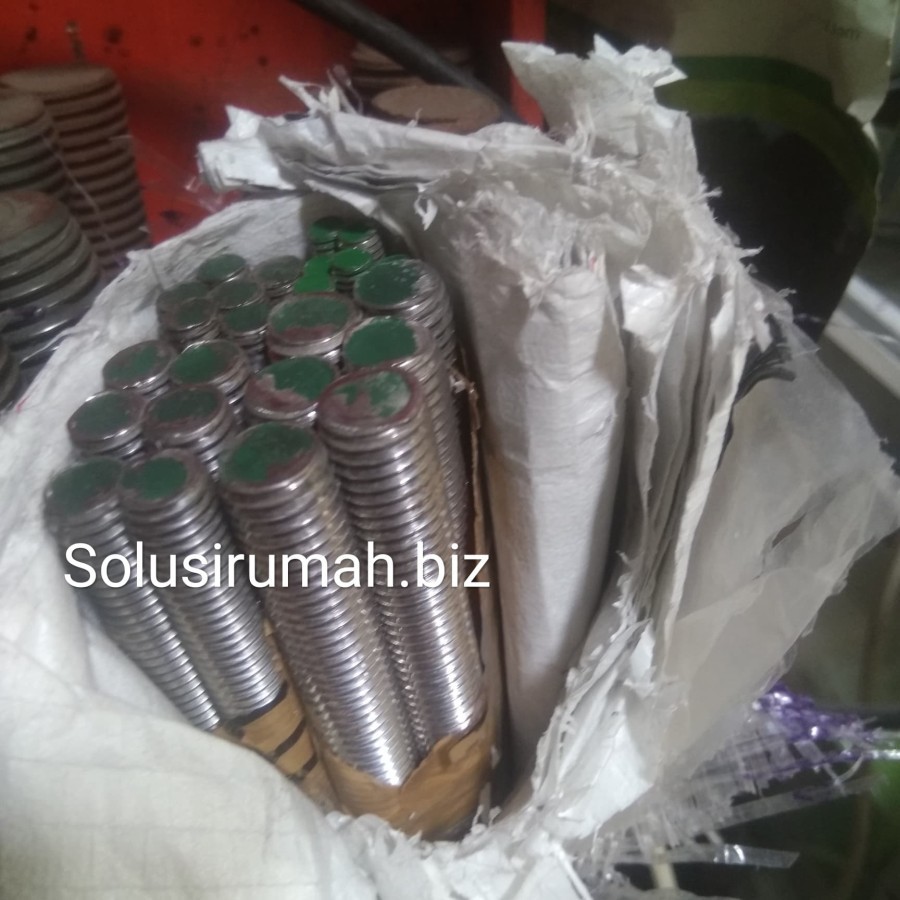 per10cm AS DRAT STAINLESS BAUT FULL DRAT SUS 304 potongan pilih ukuran m6 m8 m10 m12 m14 m16 1/4" 1/