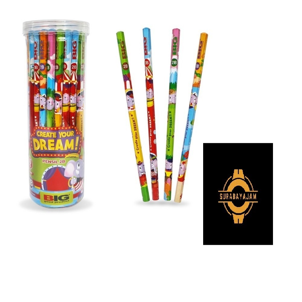 

Pensil BIG Gajah tabung isi 50bj Pensil 2B