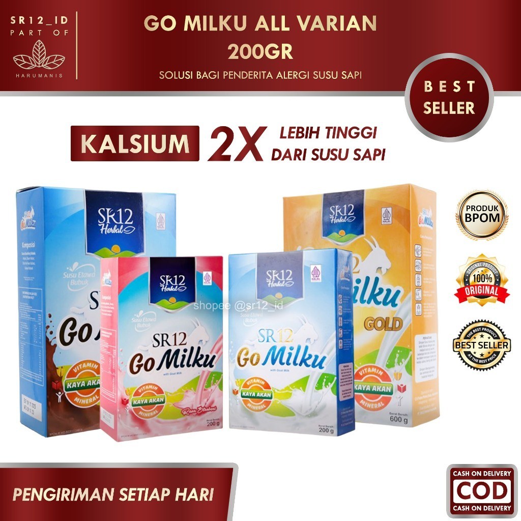 

GO MILKU ALL VARIAN 200GR SR12 / GOMILKU SR12 / SUSU KAMBING ETAWA SR12