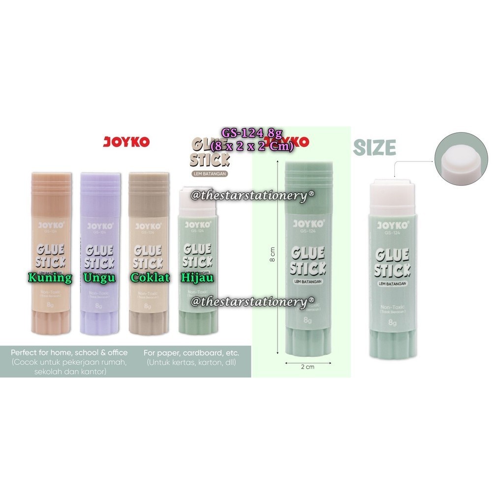 

(1 Biji) Glue Stick Joyko GS-124 8 Gram Morandi / Glue Stick Lem Batang Joyko GS-124 8gr / Lem Stik Joyko GS 124 / Lem Batang Joyko GS124