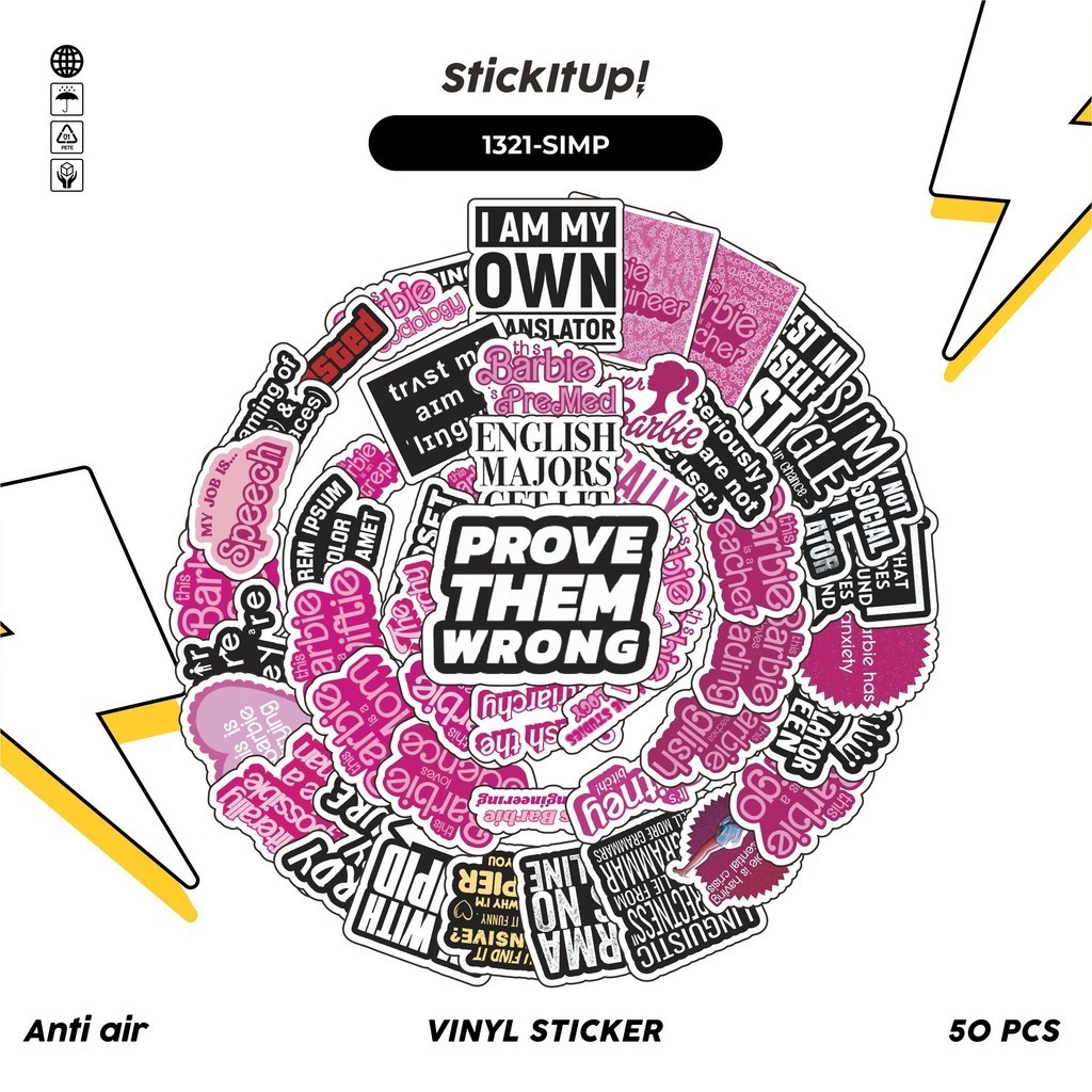 

COD✨ 100 Pcs Stiker Pack Simple English Phrases Label Lucu Aesthetic Vynil Waterproof untuk Freebies Sticker Buku Journal Casing HP Laptop