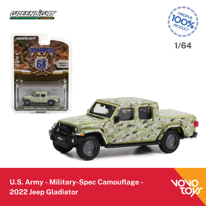 AR2158 Greenlight 1/64 2022 Jeep Gladiator U.S. Army Military Spec Camouflage