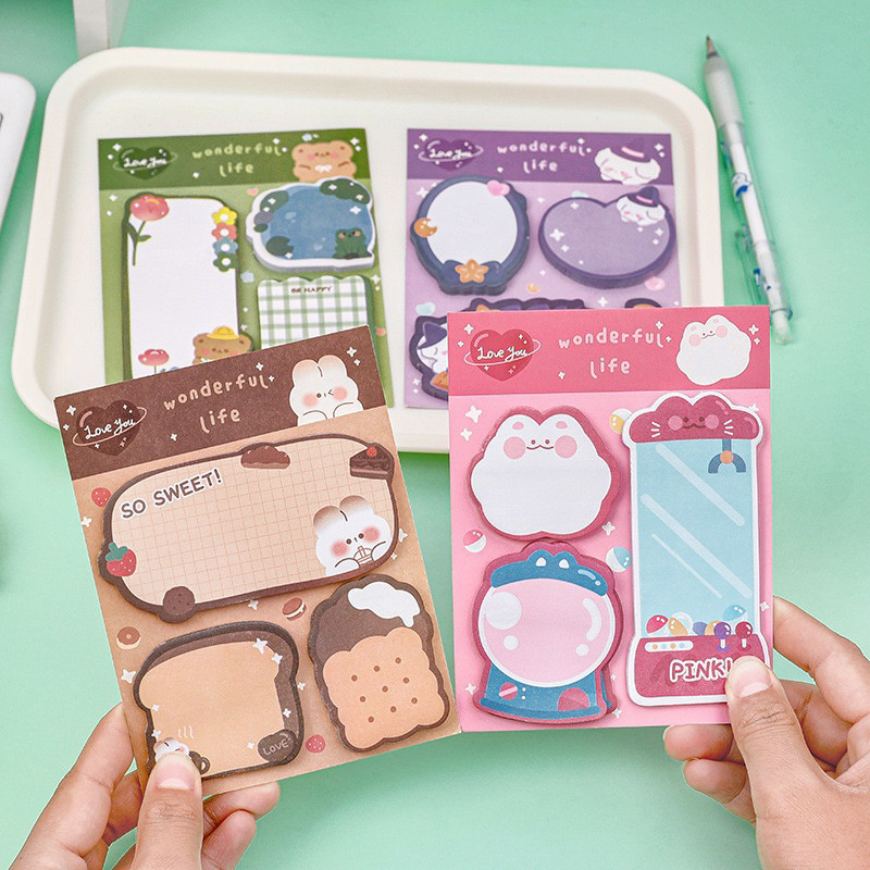 

Sticky Notes 3 IN 1 Catatan Tempel Kombinasi Kartun Pola Hewan Lucu