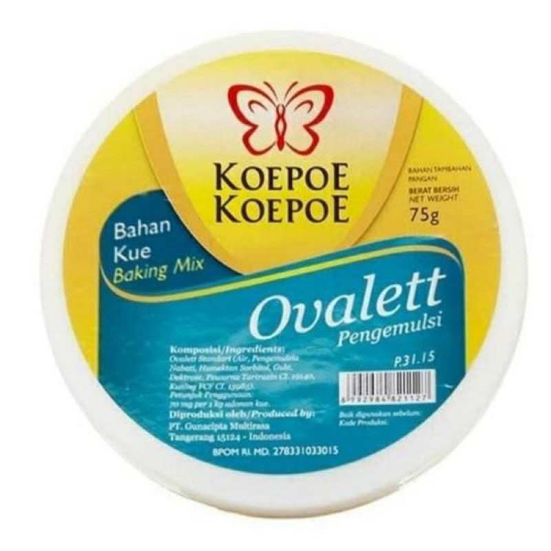 

GRATIS ONGKIR - OVALETT KOEPOE KOEPOE KECIL/BESAR 30/70GR