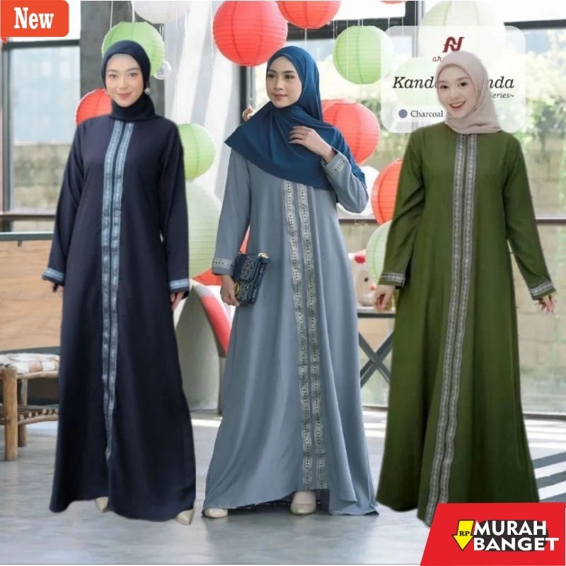 abaya shopee haul 2024 Gamis Abaya turkey/Gamis Maxi panjang Abaya Arab premium/Gamis Lebaran Abaya 
