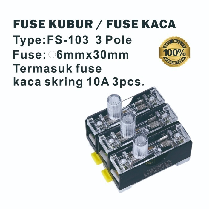 Fuse Kubur/Fuse Holder Din Rel FS-103 3Pole.