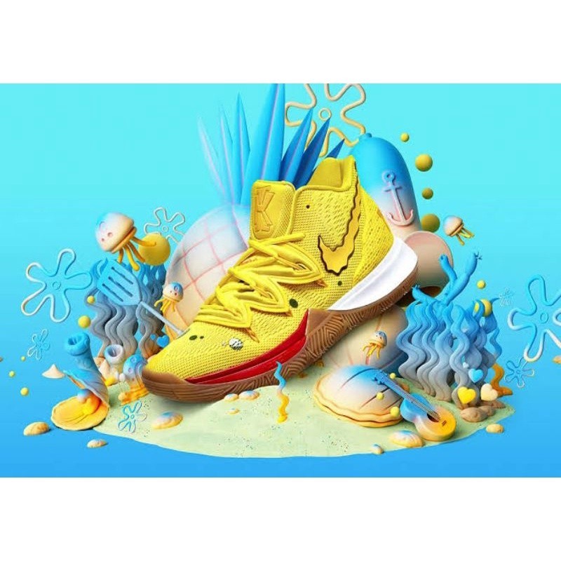 sepatu basket Nike Kyrie 5 X Nickelodeon Spongebob Squarepants premium origanal high quality