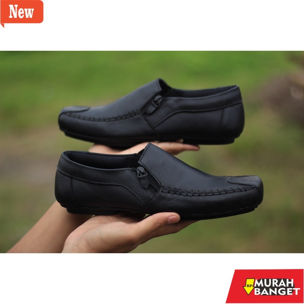 Sepatu kerja pria terbaru yg lagi viral- Sepatu Kulit Pria Casual Original Slip On Sepatu Kerja Pria