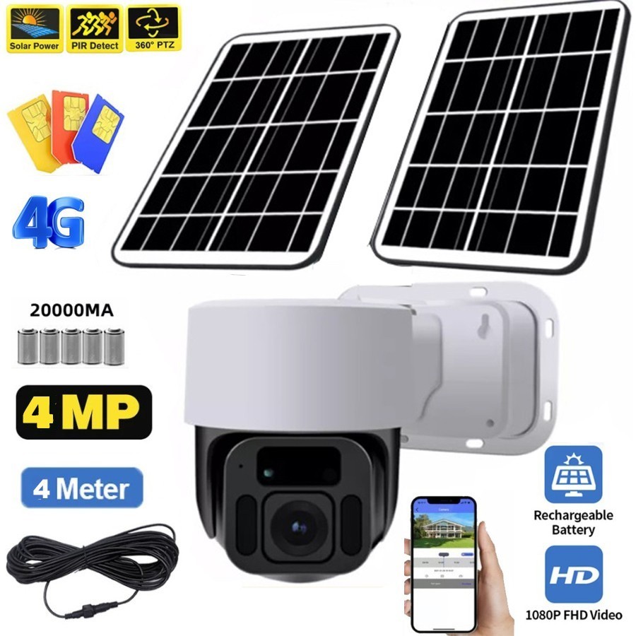 CCTV 4G GSM Solar Cell Kamera CCTV Solar Panel Surya Outdoor