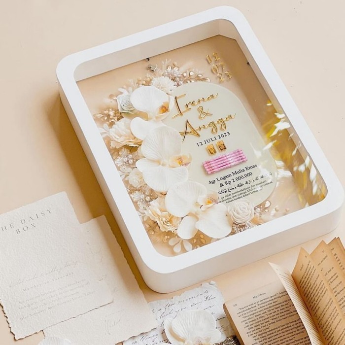 Mahar Anggrek Rustic Transparan / Bingkai Mahar Klasik