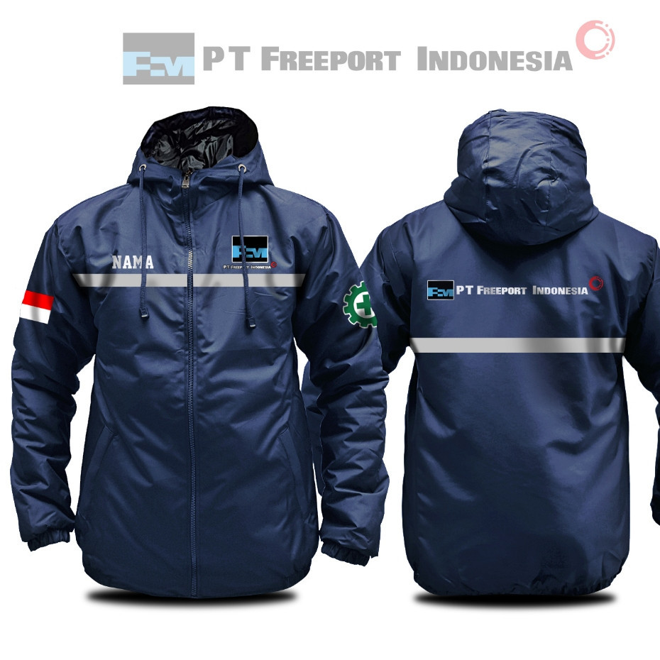 JAKET PT FREEPORT INDONESIA Scotlight Jaket Pria Parasut Semi WF Free Nama Bisa Custom// PRODUK MURA