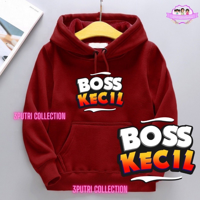 Sweater Hoodie Anak Laki Laki BOSS KECIL Lucu / Switer Hudi Anak Anak Usia 2 3 4 5 6 7 8 9 10 11 1 1