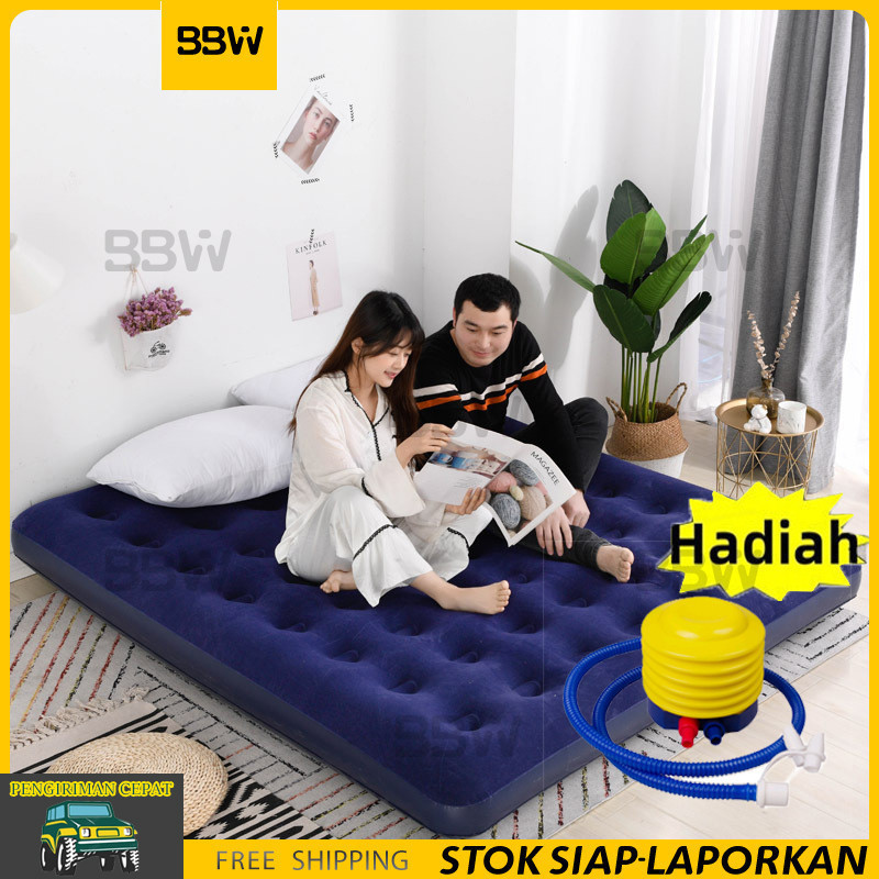 BBW Matras Tidur Kasur Angin Pompa Tiup Double Air Bed Free pompa/Outdoor Master Kasur Pompa Matras 